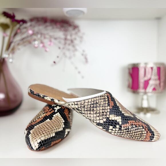 Madewell Remi Mule Snakeskin Embossed Leather Mules Size 8.5‎ - Picture 8 of 11